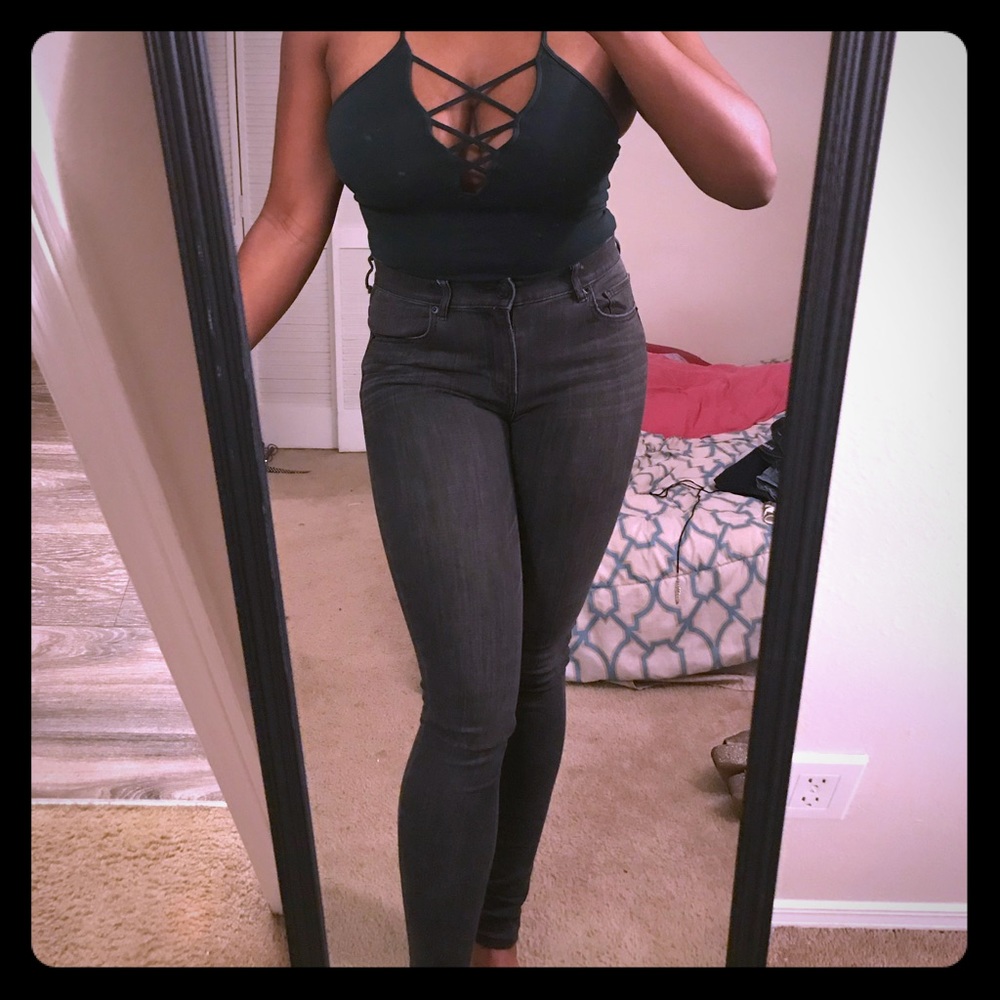 High waisted jeans